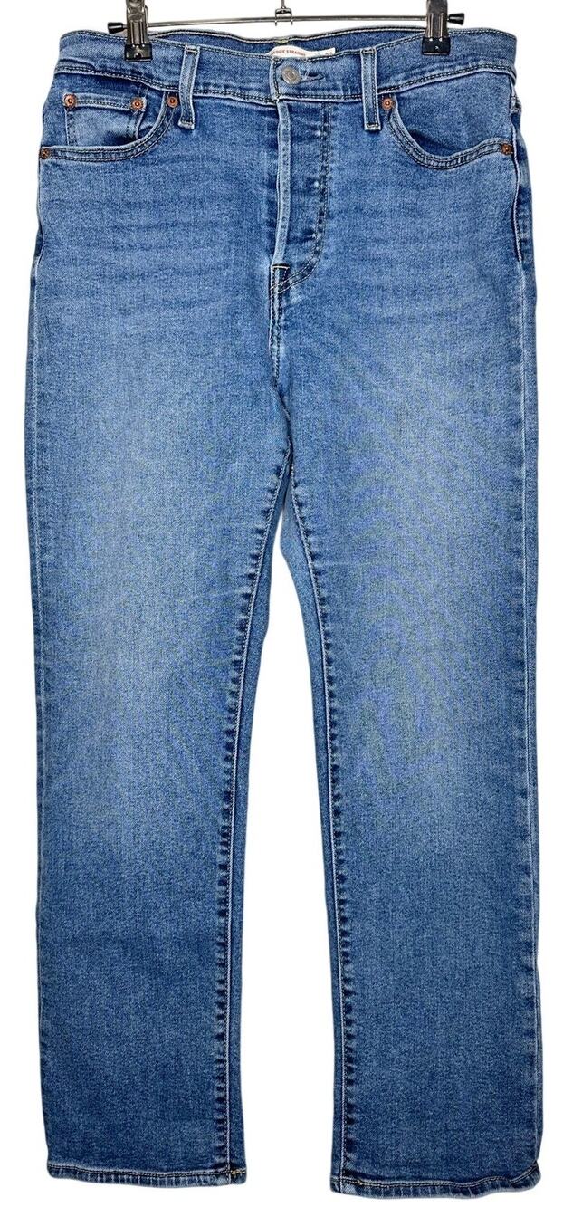 Levi’s Wedgie Straight Denim Blue Jeans Button Fly Medium Wash Womens Sz 29x28